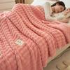 Solid Color Fluffy Blankets Thickened Wide Striped Blanket Soft Warm Sofa Bed Sheet Cover Chunky Nap Blanket Home Bedroom Decor