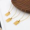 Модная женская цепочка на ключицы из титановой стали 18K, высококачественная, для DIY, с блестящей буквой, квадратным, брендовым подвеском, ожерелье