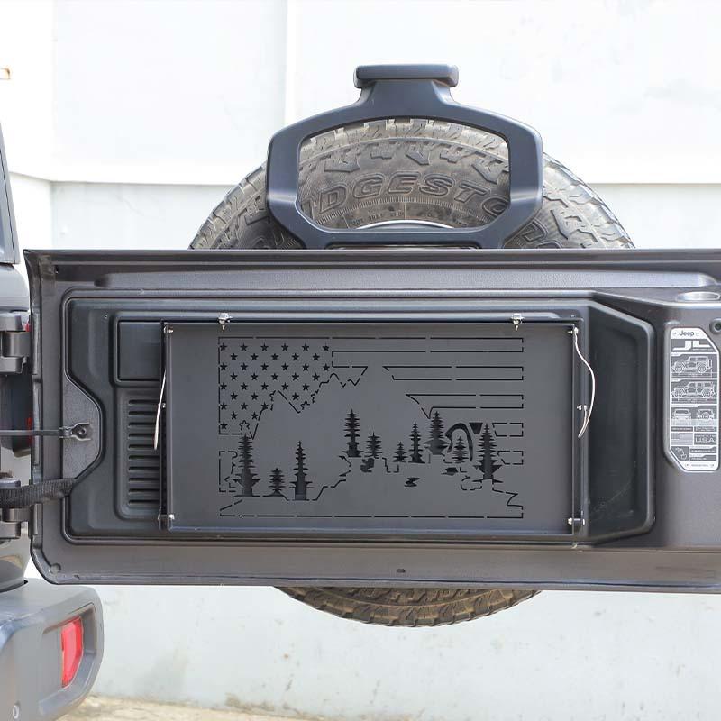 Автомобильная задняя дверь складного стола для хранения, кронштейн, полка для Jeep Wrangler JL 2018-2023, металлические автомобильные аксессуары