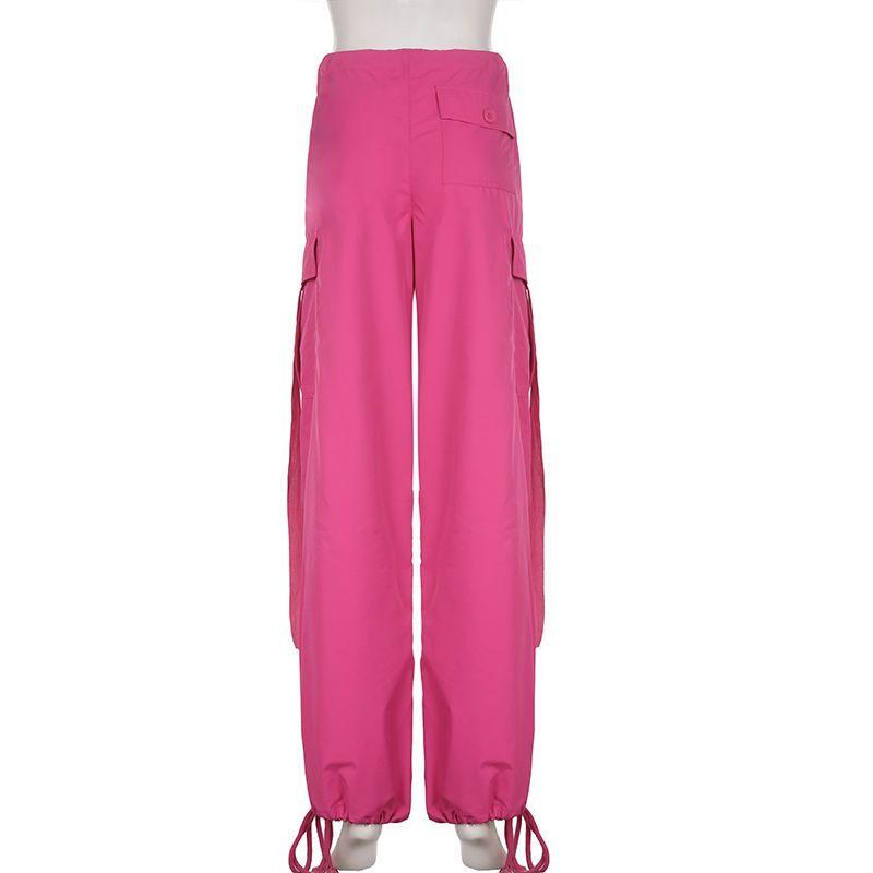 Женская одежда Y2K, брюки-карго большого размера, новинка лета 2023, мешковатые спортивные штаны с низкой талией, повседневные уличные брюки с завязками