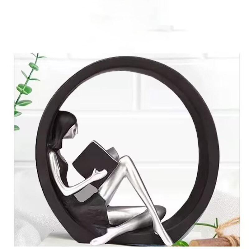 Европейская Книга для Чтения Девушка Йога Смола Фигурки Предметы Декора Домашняя Комната Письменный Стол Статуэтка Аксессуары Журнальный Столик Скульптура Поделки