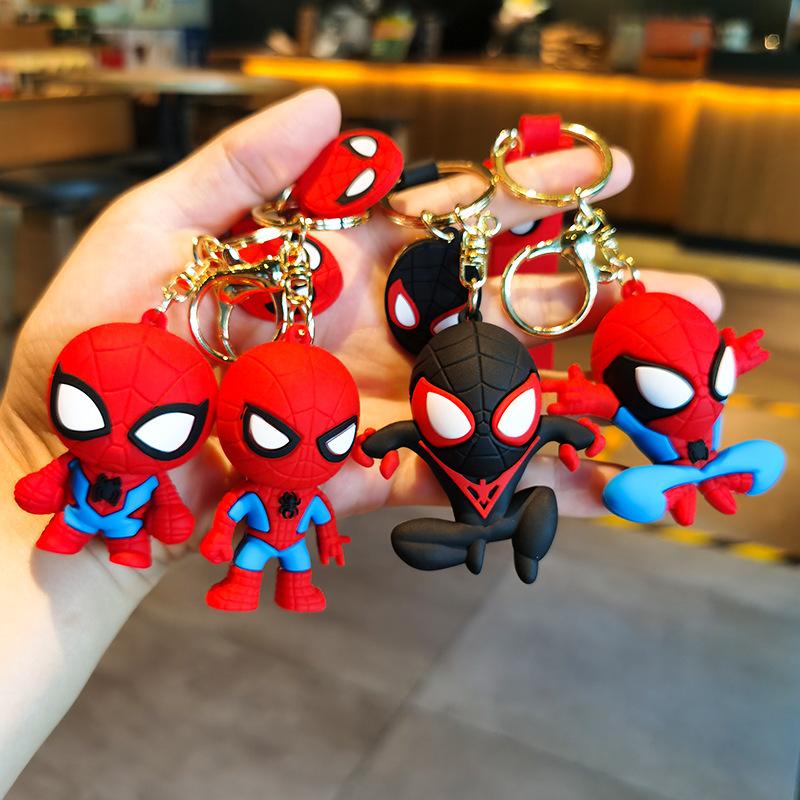 Супергерой Человек-паук Кукла Силиконовый Брелок Marvel Мстители Паук Брелоки для Аксессуаров Рюкзака Мужской Автомобильный Подвеска Держатель для Ключей
