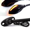 2Pcs Motorcycle Handlebar Mount Rearview Mirror With LED Turn Signal Lights For Honda CBR 900 929 954 900RR