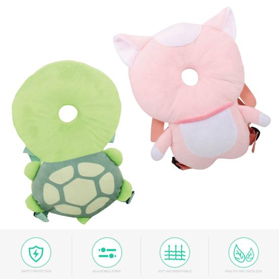 Baby Anti-fall Pillow Baby Walking Leaning Head Back Protector Cartoon Animal Shape Baby Protect Pillow Prevent Injured Safety Pad Falling Prevention