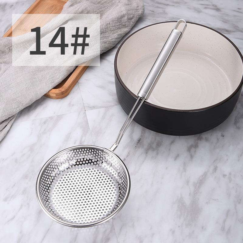 Kitchen Supplies Stainless Steel Colander Thickened Mesh Filter Spoon Frying Draining Colander Kitchen Colander Filter Spoon