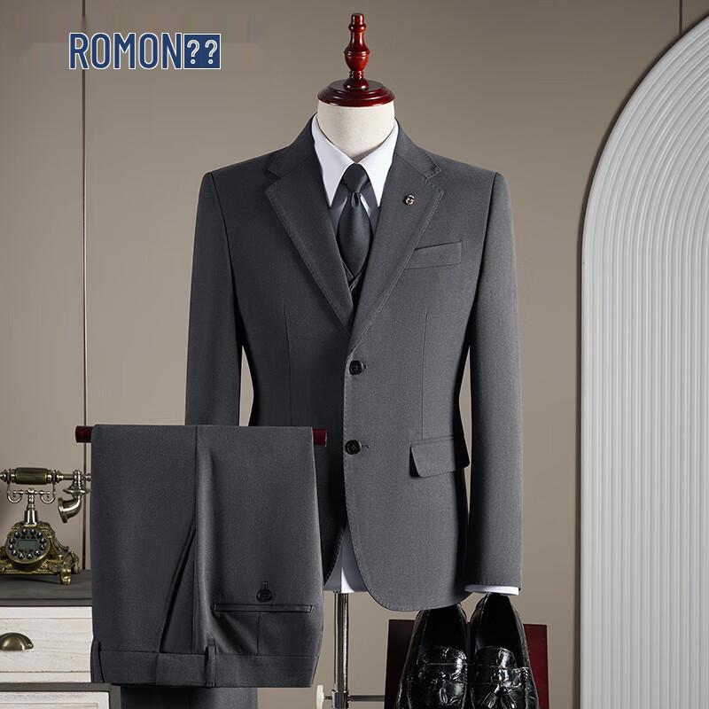 ROMON Мужской приталенный 3-piece костюм из смесовой шерсти