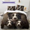 Border Collie Pattern Bedding Home Decoration Birthday Gift (1 * duvet cover + 2 * pillowcase, without core)