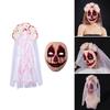 Gothic Bride Veil For Women Halloween Costume Accessory Veil Facemask Bloody Flower Hairhoop Veil for Theme Party