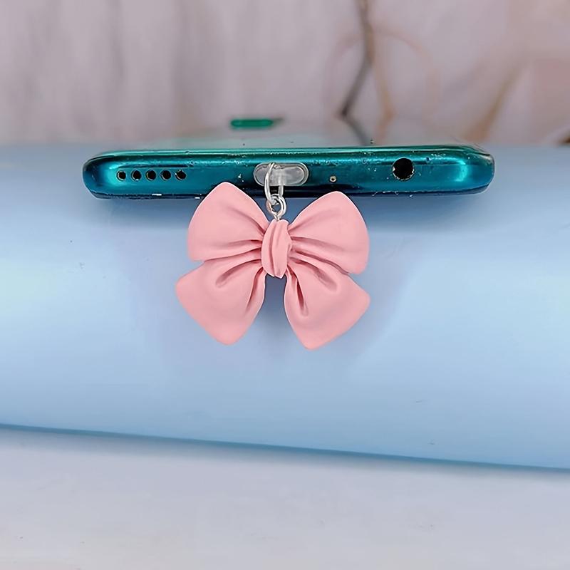 Заглушка от пыли для телефона, милый бант, аксессуар для телефона, подвеска, украшение для iPhone, интерфейс зарядки Type-C