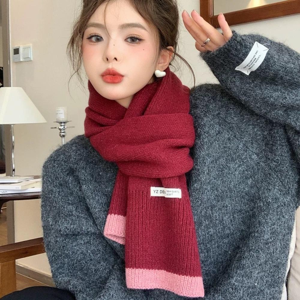Warm Winter Wool Scarves Korean Style Women Cashmere Shawl Elegant Multicolor Knitted Scarf  Female