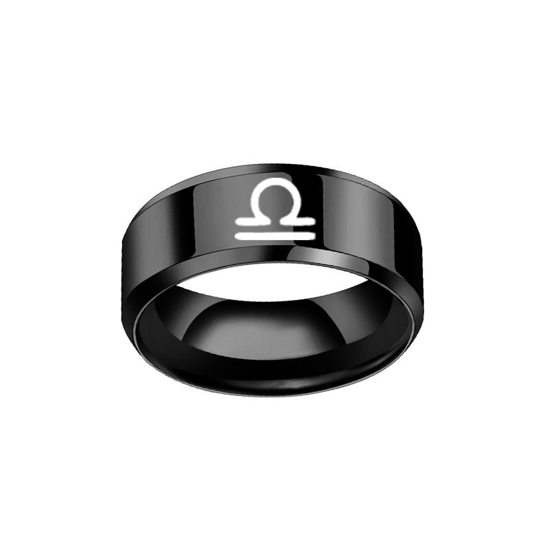 12 Zodiac Ring Aries Taurus Gemini Cancer Virgo Libra Scorpius Sagittarius Capricornus Wedding Stainless Steel Rings Jewelry