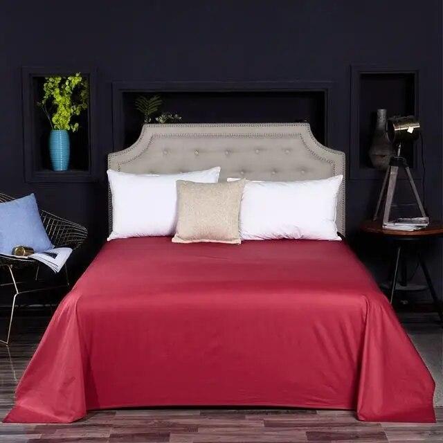 40 однотонных простынь из 100% египетского хлопка, атласное покрывало, длинное штапельное хлопковое наматрасник, белое, фиолетовое, желтое, постельное белье