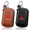 Leather Emblem Car Key Case Keychain Zipper Key Case Bag for Mitsubishi Outlander Lancer 9 ASX RALLIART Eclipse Center Hub Cap hbsh24