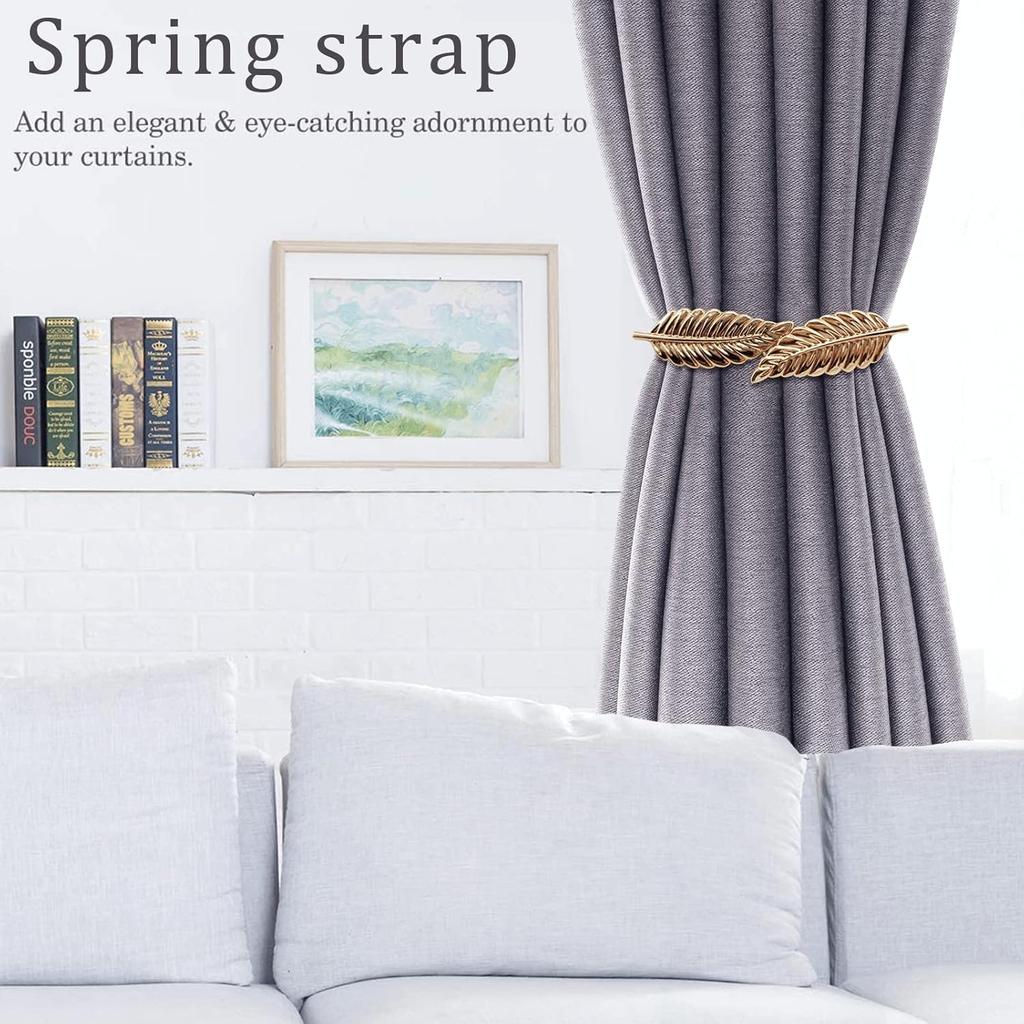 Curtain Tiebacks Aluminum Alloy Spring Design Curtain Ties Carving Design Curtain Holdback Curtain Holders for Drapes Thin or Thick Curtain Modern
