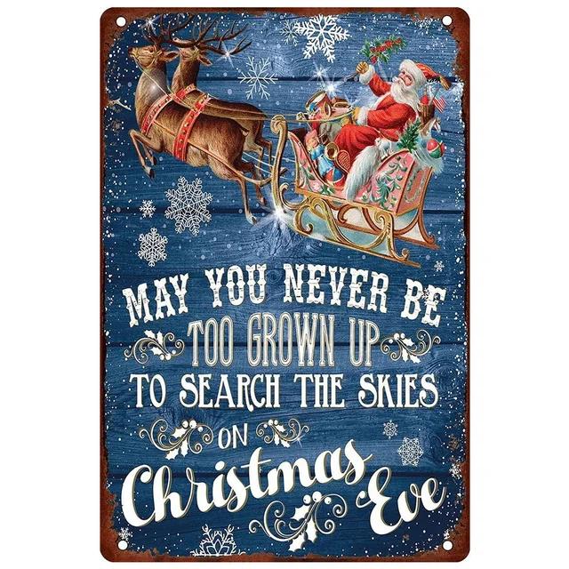 Vintage Merry Christmas Metal Tin Sign Rustic Wall Art Plaque for Home Cafe Garden Bar Club Man Cave Perfect Holiday Decor