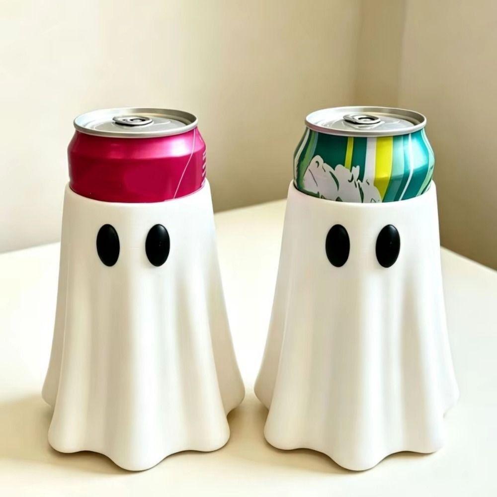 3D Printed Halloween Ghost Can Holder Spooky Ghost Beverage Sleeve Desk Ornament
