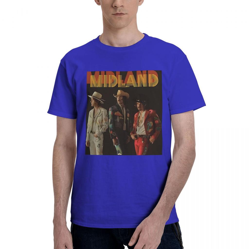 Midland Band 100 Хлопок Повседневный Дышащий Удобный Милый Дизайнерская Одежда Мужская Футболка с Графикой
