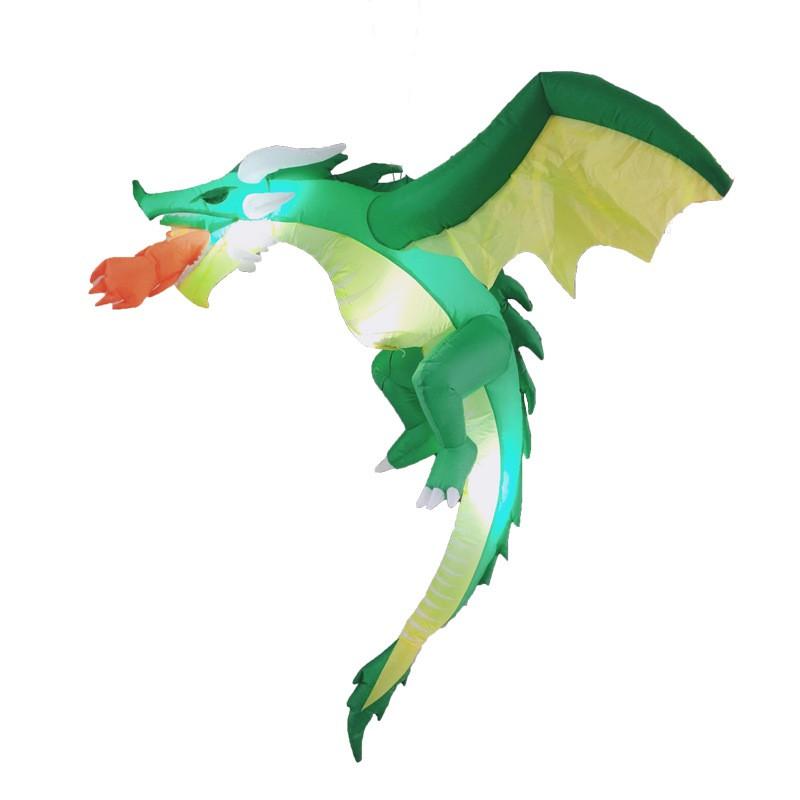 Halloween Inflatable Dragon Hanging Decoration Outdoor Party Prop Orange Light-Up Flying Model