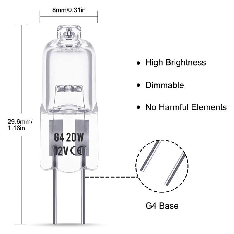 10Pcs/Set 5W 10W 20W 35W 50W 2900K Halogen Warm Energy G4 12V Bulbs Indoor Lighting Light JC Bi-Pin LED Crystal Globe Lamp