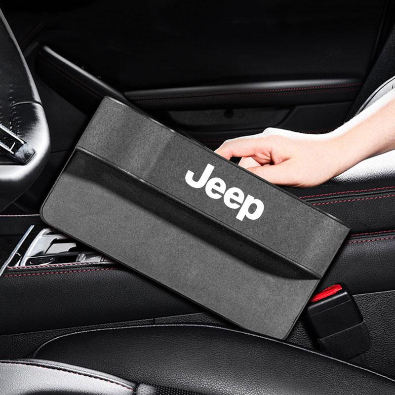 Car Seat Gap Box Pocket Seat Crevice Suede Storage Bag For Jeep Grand Cherokee Wrangler JK Gladiator Compass Renegade Patriot AKT1