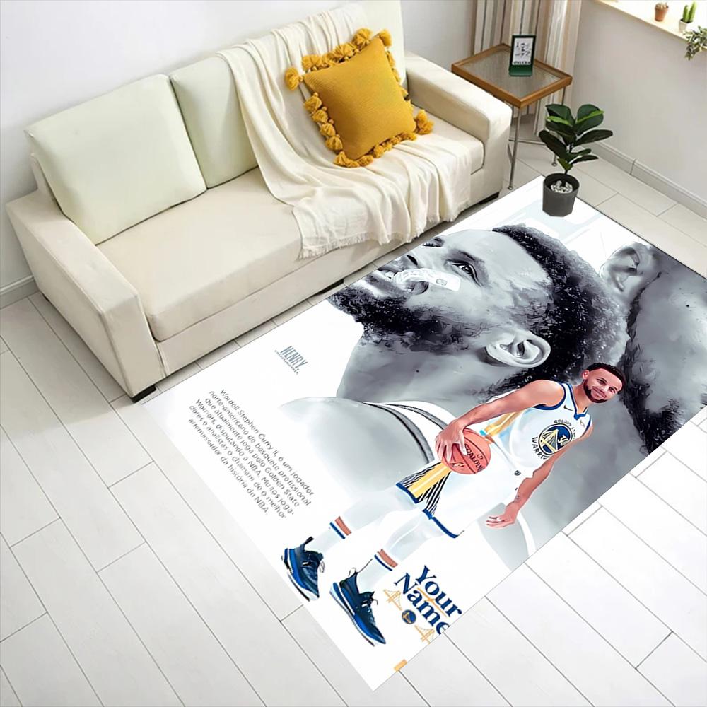 Basketball Player Action Customize Text Floor Rug Office Rug Design for Dormitory Study room Kitchen Balcony Antislip Carpet Anime Office Decor