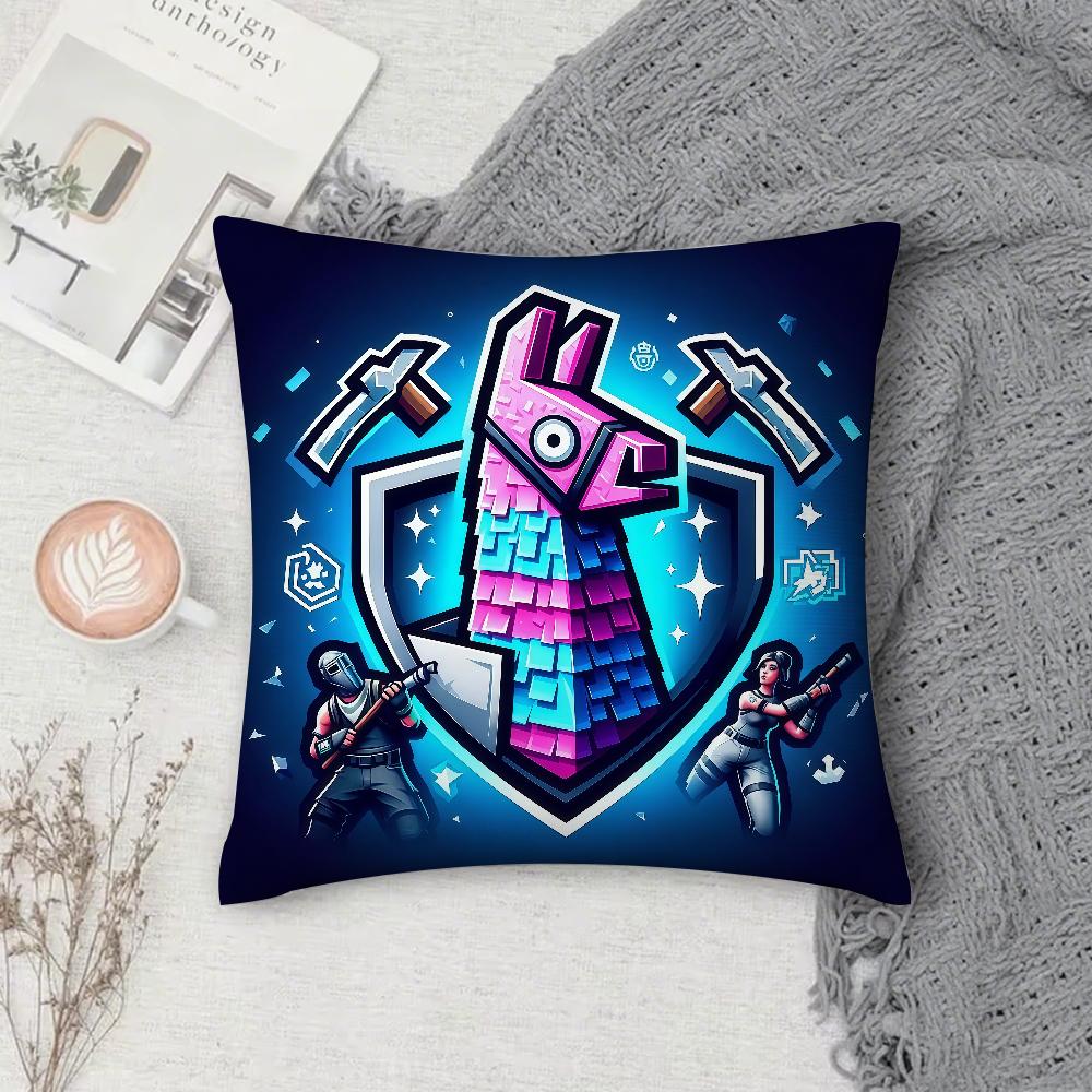 Game FFortnite Pillow Case Square DoubleSided Printing Sofa Cushion Cover Pillowcase Bedroom Bedside