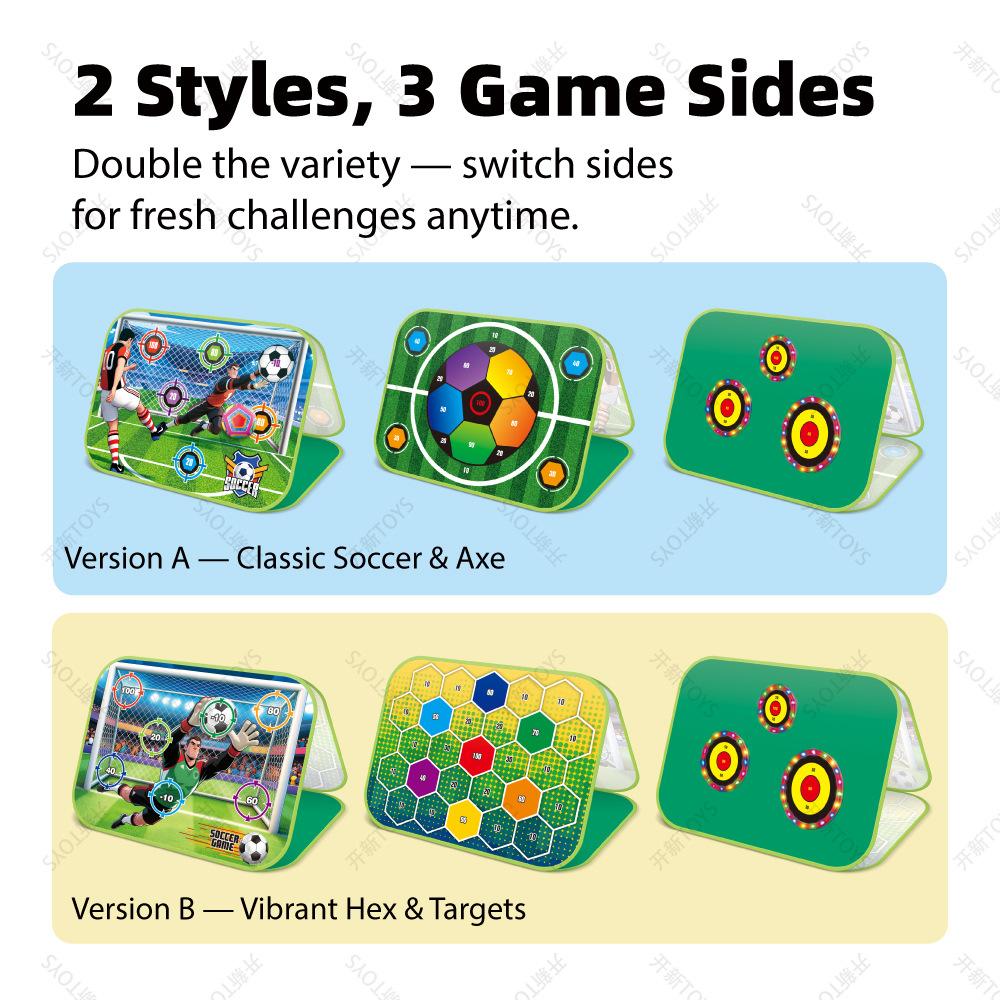 3-in-1 Foldable Soccer Target Toy Glow Sensing Throwing Target Set Parent-Child Interactive Game Gift