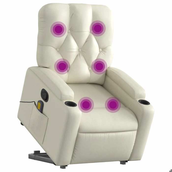 VidaXL Fauteuil inclinable de massage Crème Similicuir 3204780