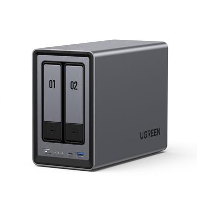 Ugreen Настольный NAS-комплект NASync DXP2800 с процессором Intel N100, 8 ГБ DDR5, 2 накопителями NVMe 4K и сетевым хранилищем. Не 2-слотовый, Четырехъядерный процессор, ОЗУ, 2,5 Гбит/с Ethernet, M.2