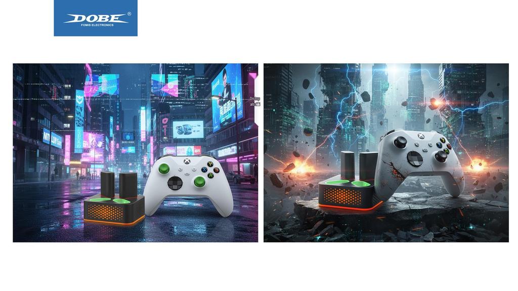 Портативный аккумуляторный блок и зарядная станция для контроллера XBOX Series/One с 4 аккумуляторами.