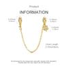 Original 925 Sterling Silver Charm Gold Four-clover Silicone Safety Chain Fit Original Bracelet For Women DIY Jewelry Gift