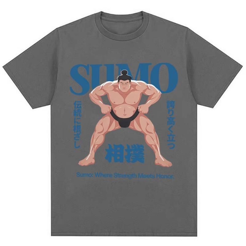 Japanese Style Sumo Wrestling Graphic T Shirt Unisex WoUnisex Fashion 90s Vintage Tshirts Cotton Casual Tshirt Streetwear