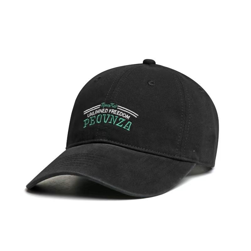 Japanese Casual Versatile Trendy Brand Couple Wide Brim Soft Top Cap Men'S Retro Embroidered Cap Women