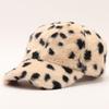 Winter Warm Plush Leopard Print Adjustable Baseball Cap