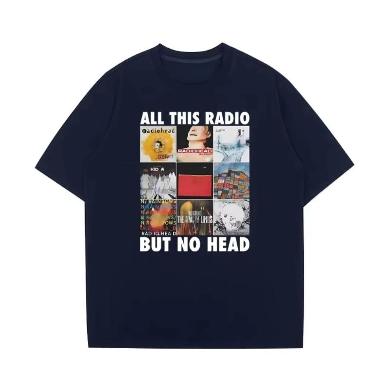 2026 Все это Радио, но Без Головы Печати Мужская Женская Футболка Radiohead Рок-группа Короткий Рукав Футболки Свободная Хип-Хоп Уличная Одежда