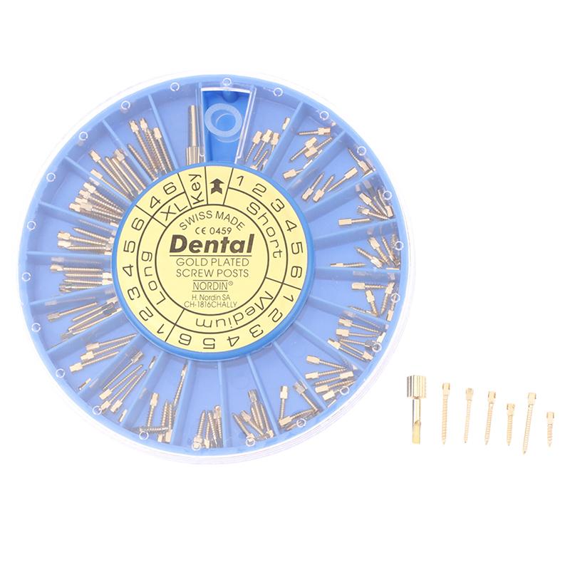1 коробка стоматологический нержавеющая сталь позолоченный винтовой штифт стоматологический титановый материал лечение корневых каналов для стоматологического инструмента стоматология