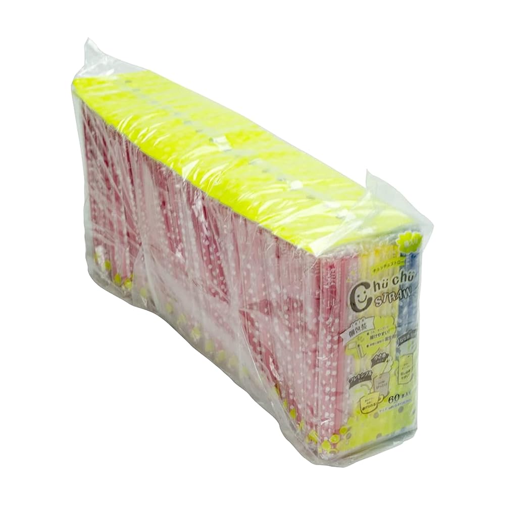 Strix Design Chuchu Straws, 1200 Straws (60 Straws x 20 Packs), 16cm, 4mm Diameter, Red, Yellow,