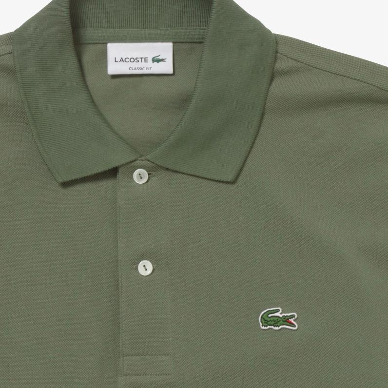 Lacoste Мужская футболка-поло оливково-зеленая L1212LJ-BMY