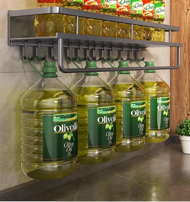 Настенная алюминиевая многоярусная полка для специй с установкой без сверления