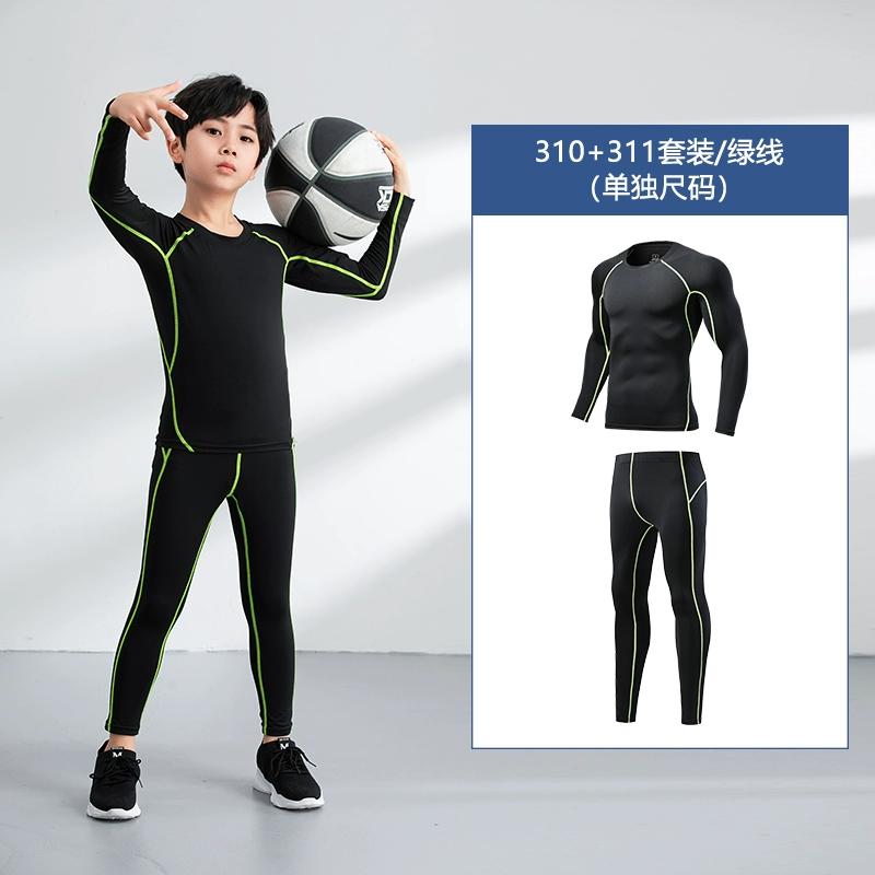 Детские баскетбольные леггинсы, тренировочная одежда, футбольные шорты для мальчиков на осень и зиму, быстросохнущий комплект одежды для фитнеса и бега