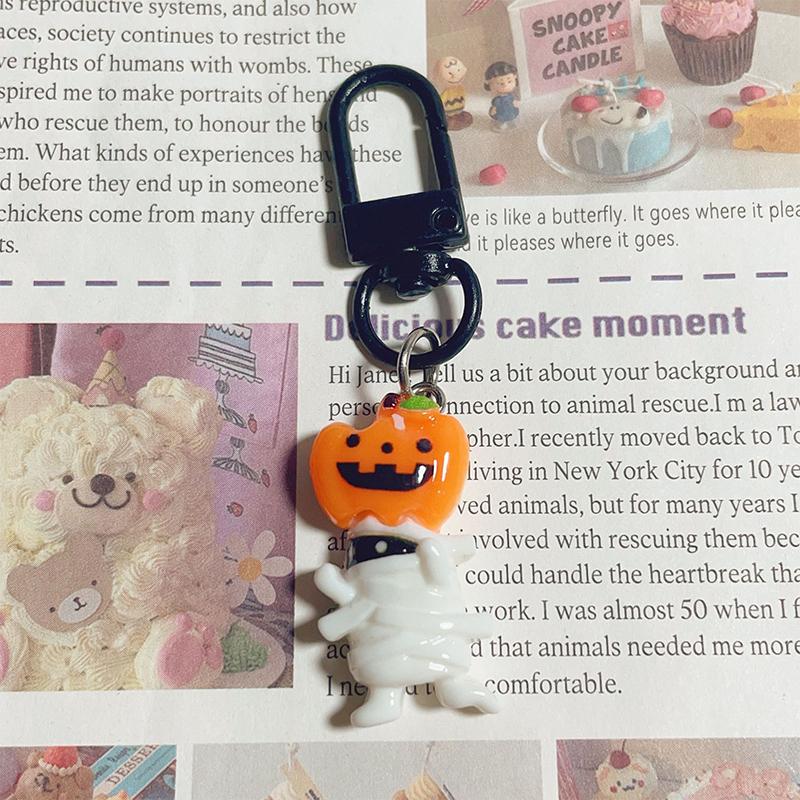 Брелок на Хэллоуин из мультфильма, милый тыквенный автомобильный брелок, сумка для наушников, подвеска, украшение, пара, друзья, подарки