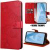 Case + 2 Tempered Glasses - BOOLING - for Samsung Galaxy A52 4G/5G - Red PU Leather - Butterfly Pattern