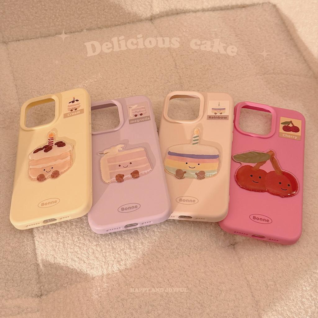 Cute Ins Dessert Cake 17pro Max Apple 16 Mobile Phone Case Silicone Iphone14 Suitable for 13 Three Dimensional Soft
