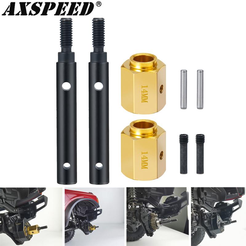 AXSPEED Metal Portal Stub Axle Drive Gear Shaft & Wheel Hex Adapter for TRX-4 TRX4 1/10 RC Crawler Car Upgrade Parts