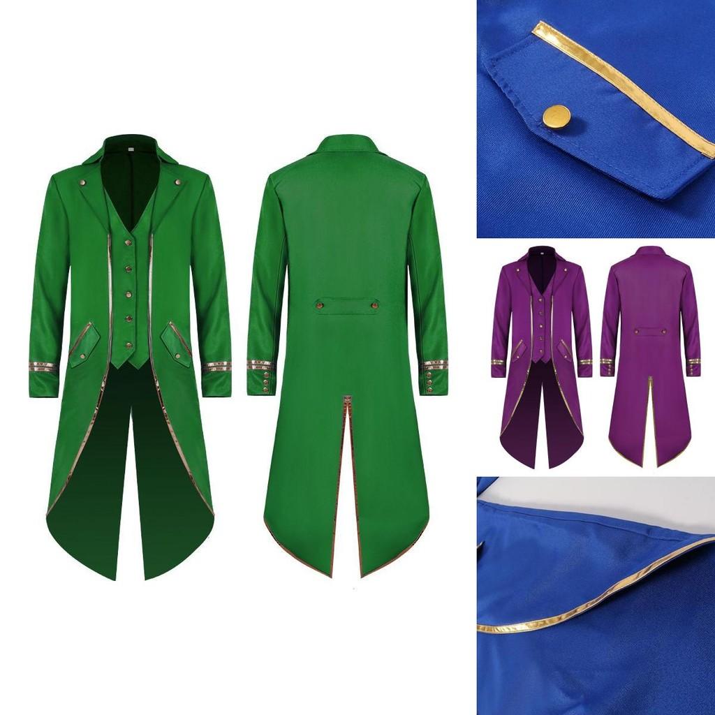 Элегантный стимпанк длинный сюртук смокинг для Хэллоуина