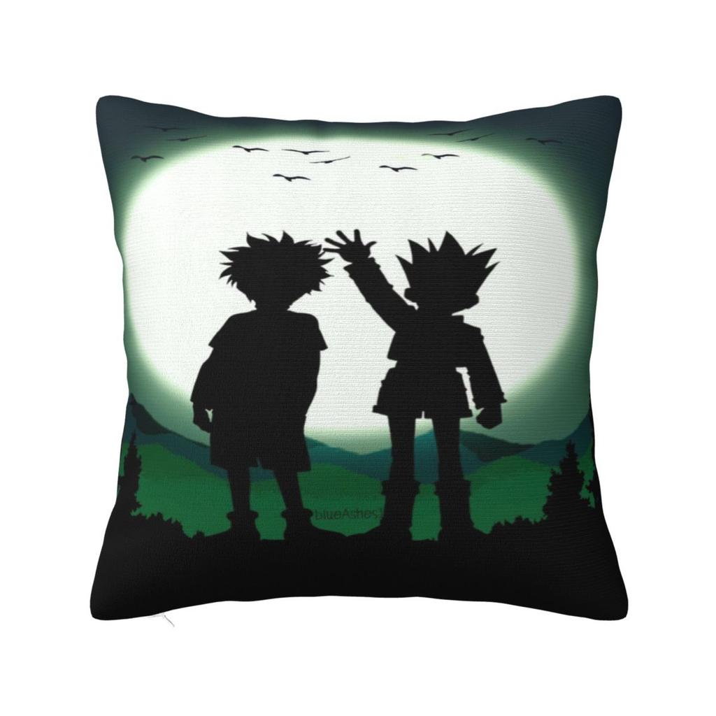 Y2K Bed Hxh Gon And Killua Hunterdecor Pillowcase Stuff Pillow Covers Zippered Multiple Sizes