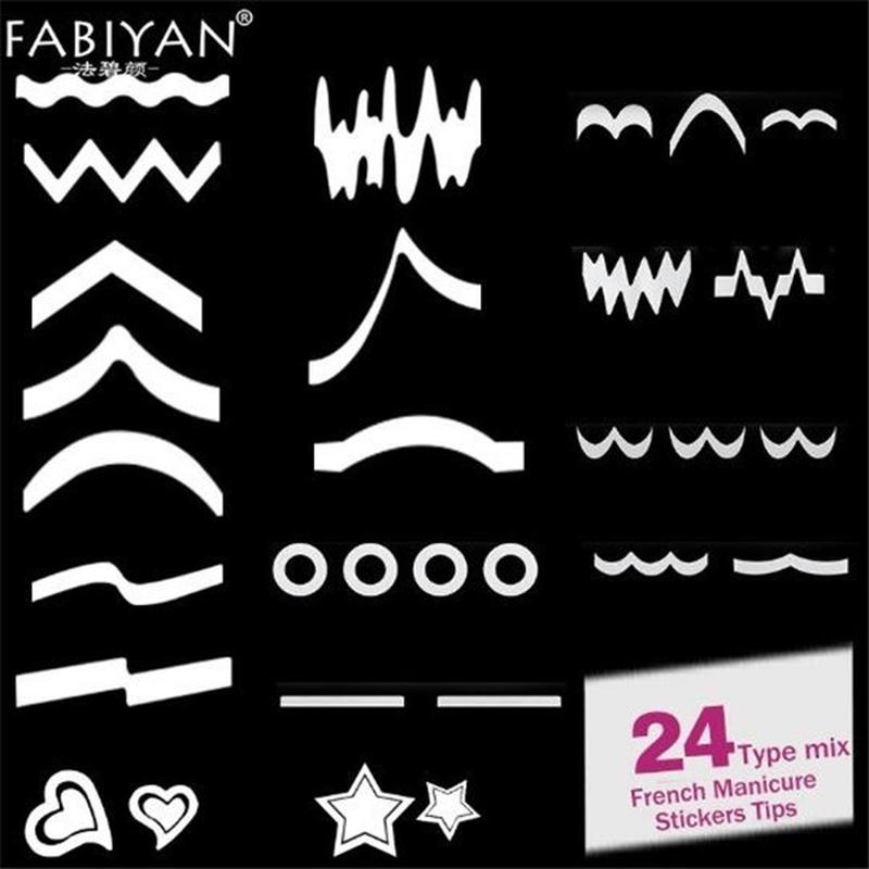 Трафарет для маникюра, трафарет для французского маникюра 24 листа