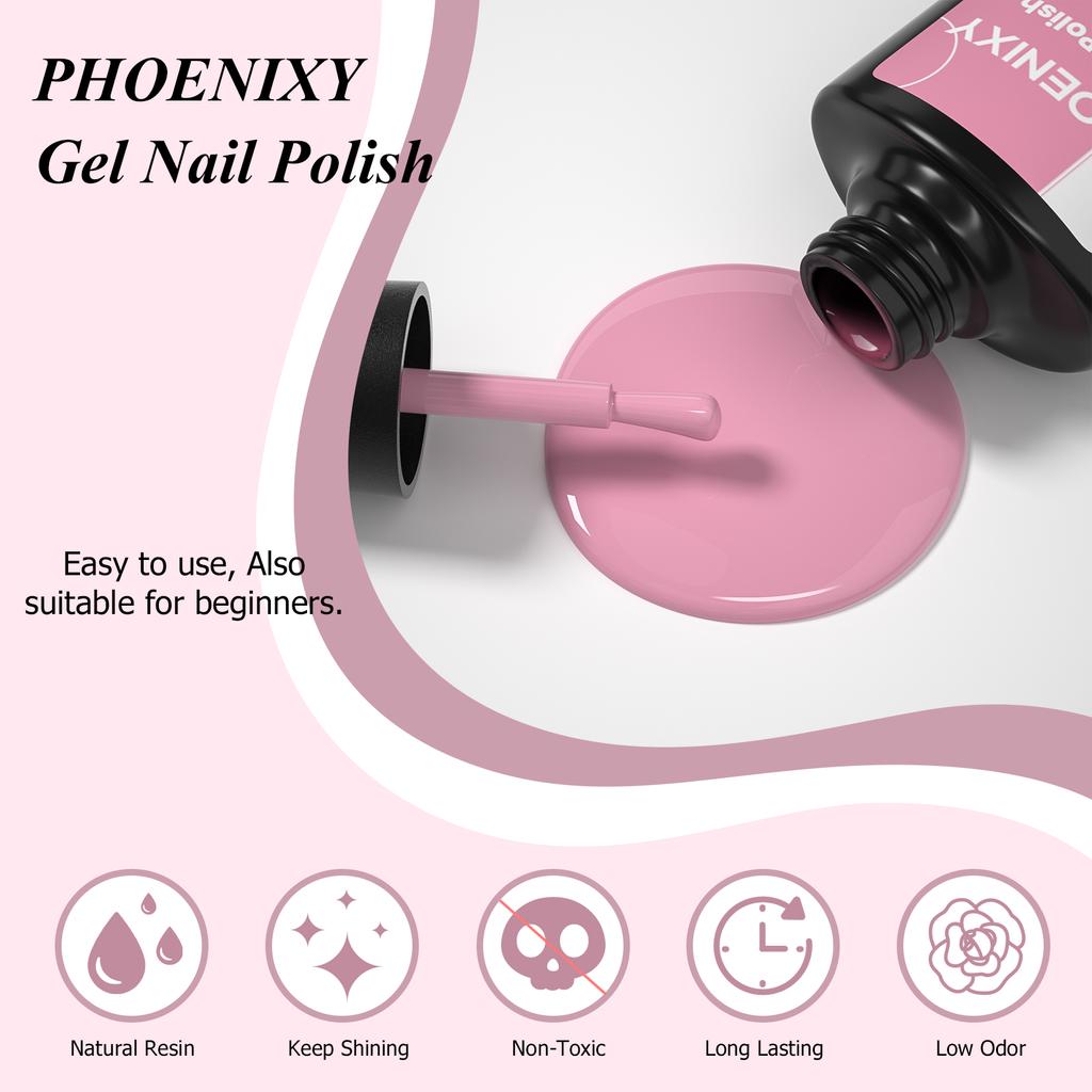 PHOENIXY 30 Colors Gel Nail Polish with USB Nail Drill Machine 48W UV LED Lamp Top Base Coat Manicure Set and DIY Nail Art Decoration Tools