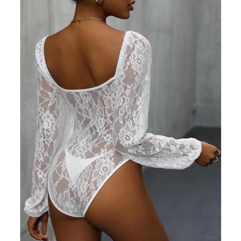 VEZFAA Женские модные повседневные боди с однотонным принтом весна-осень с длинным рукавом и V-образным вырезом