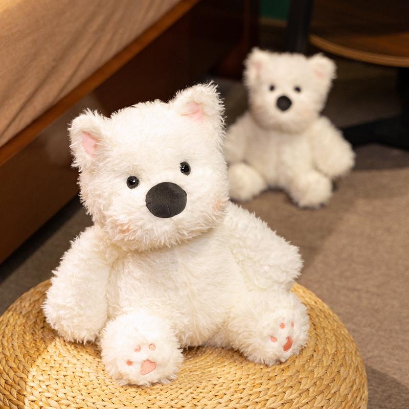 Милая пушистая плюшевая кукла Вест-Хайленд-Уайт-терьер Мягкая имитация собаки Мягкая игрушка Подарки для детей